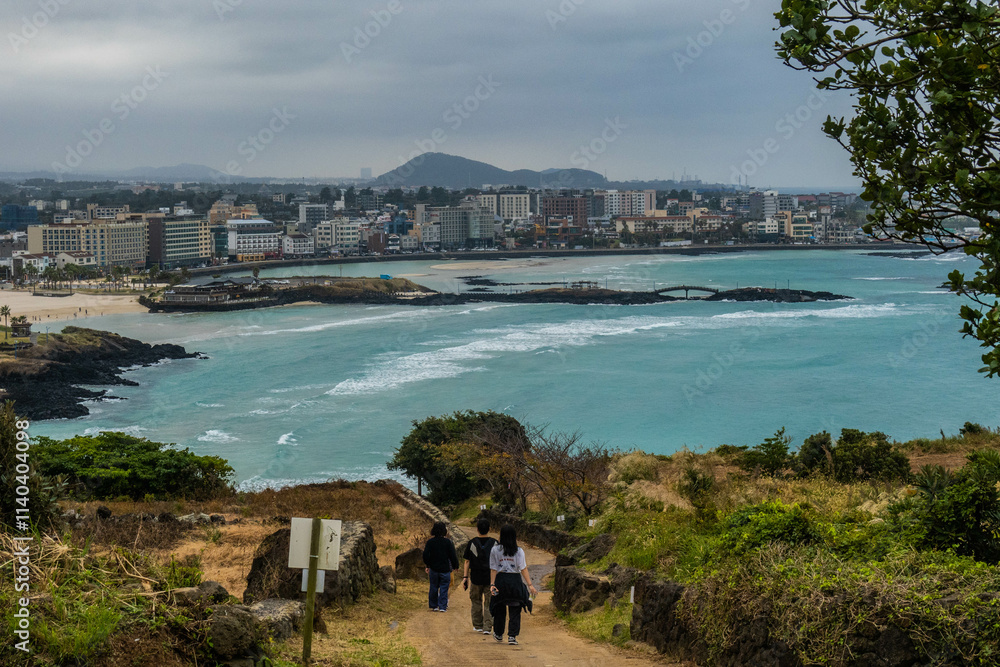 Φωτογραφία View of Hamdeok Beach from Seoubong Peak, Jeju Olle Trail, Jeju Island, South Ko