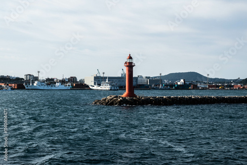 Looking out at Udo Island, Jeju, South Korea photo