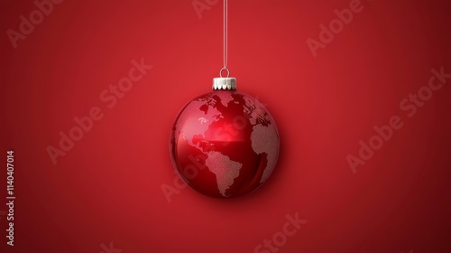 christmas world map globe ornament ball bakcground concept