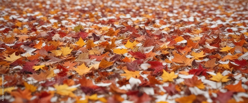 A carpet of vibrant autumn colors covers the ground as leaves fall softly against a pristine white backdrop, colorful scene, landscape photography , nature photography A carpet of vibrant autumn colors covers the ground as leaves fall softly against a pristine white backdrop, colorful scene, landscape photography , nature photography