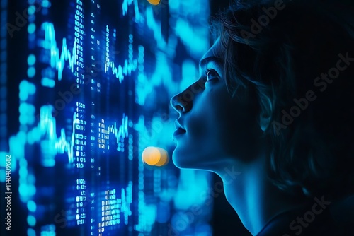 Modern Person Observing Financial Progress