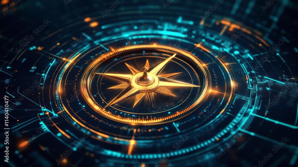 custom made wallpaper toronto digitalGlowing Compass Pointing Towards Future Opportunities