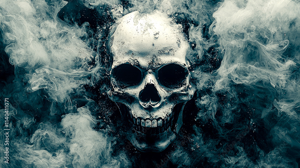 Skull engulfed in smoke. Skull engulfed in smoke.