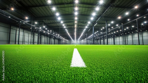Indoor Cricket Practice Nets Sports Facility Polished Flooring Ground-Level View Expansive Environment