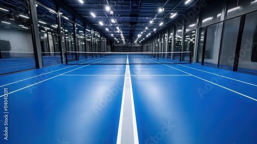 Wallpaper Mural Pickleball Court Action Indoor Gym Synthetic Floor Ground-Level View Smooth Environment Torontodigital.ca