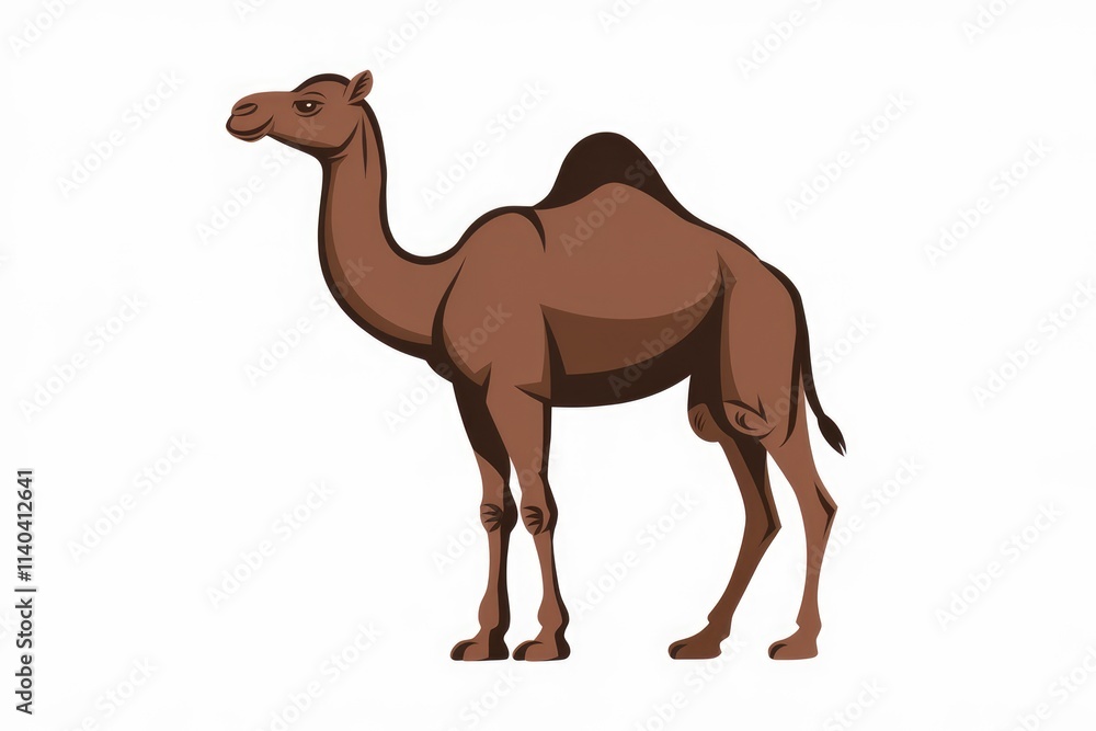 A dromedary camel a single humped camel standing on a white background. A dromedary camel a single humped camel standing on a white background.