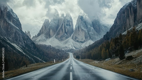 Wallpaper Mural Majestic Mountain Road in a Scenic Valley Torontodigital.ca