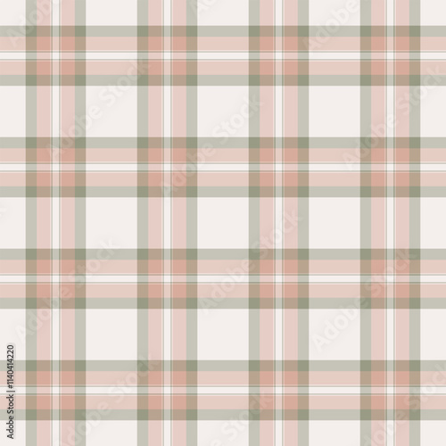 Retail background fabric textile, tradition vector plaid pattern. Long seamless check texture tartan in pastel and light colors.