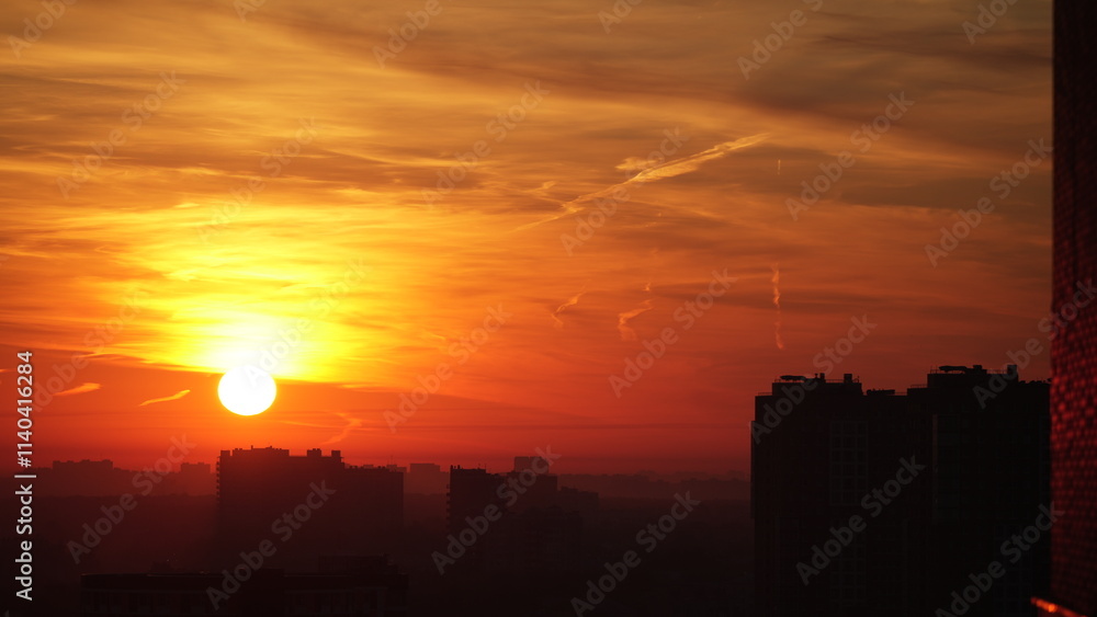 Fototapeta premium sunset in the city