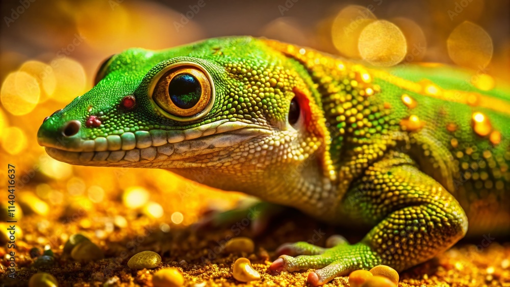 Obraz premium Gold Dust Day Gecko For Sale: Rare Reptile Documentary Photography