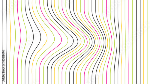 Wave of the many colored lines. Abstract wavy stripes on a white background isolated