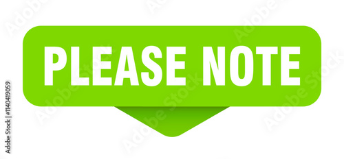 PLEASE NOTE banner on transparent background