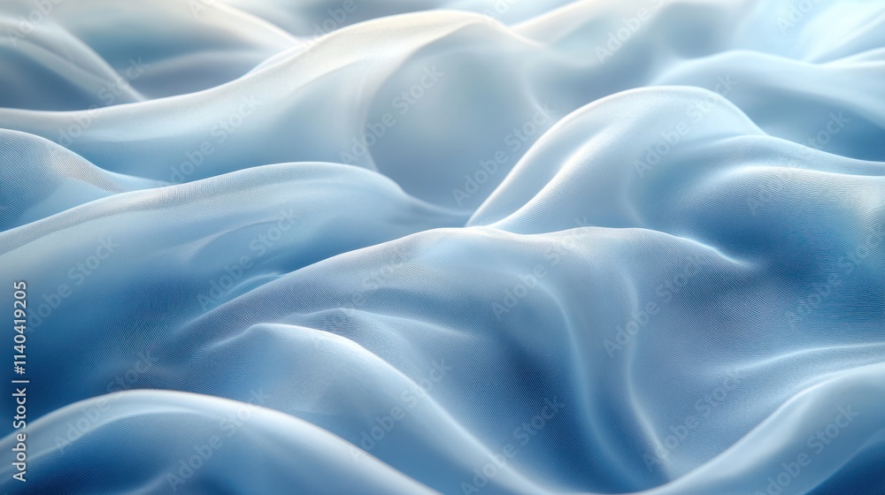 Obraz premium Soft, flowing light blue silk fabric texture.