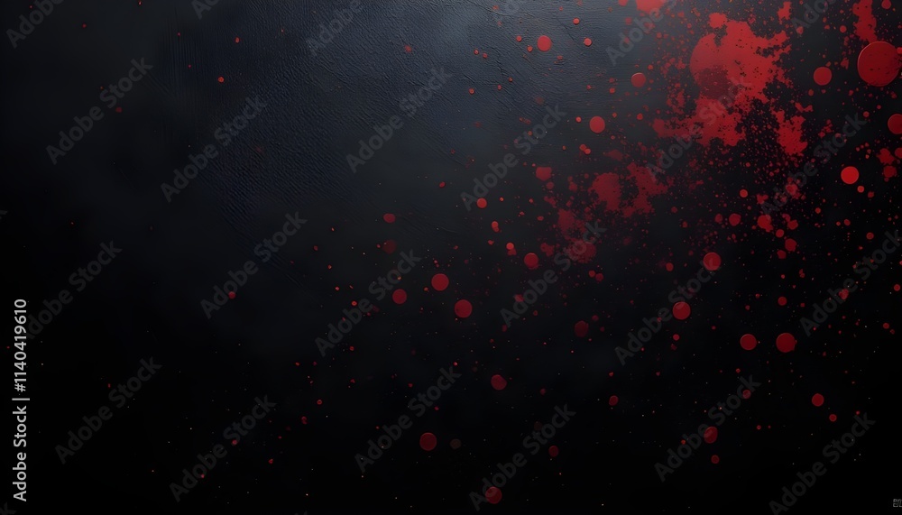 Black grainy background merging with red spots, creating a dramatic and intense atmosphere, noise effect Black grainy background merging with red spots, creating a dramatic and intense atmosphere, noise effect