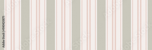 Lockup texture seamless background, linen fabric lines vector. Sedding vertical pattern textile stripe in white and pastel colors.