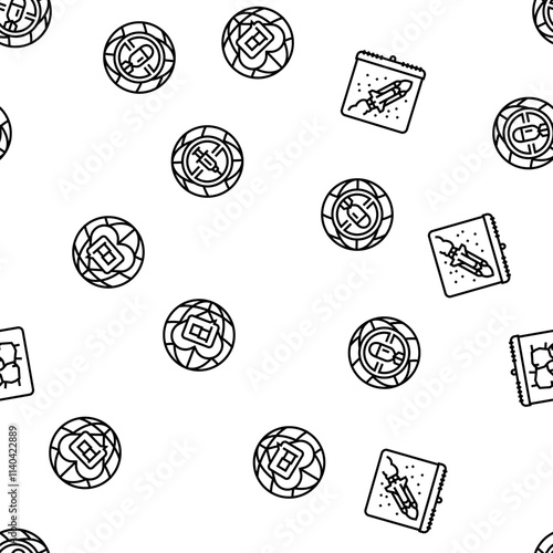 international holiday day vector seamless pattern thin line illustration