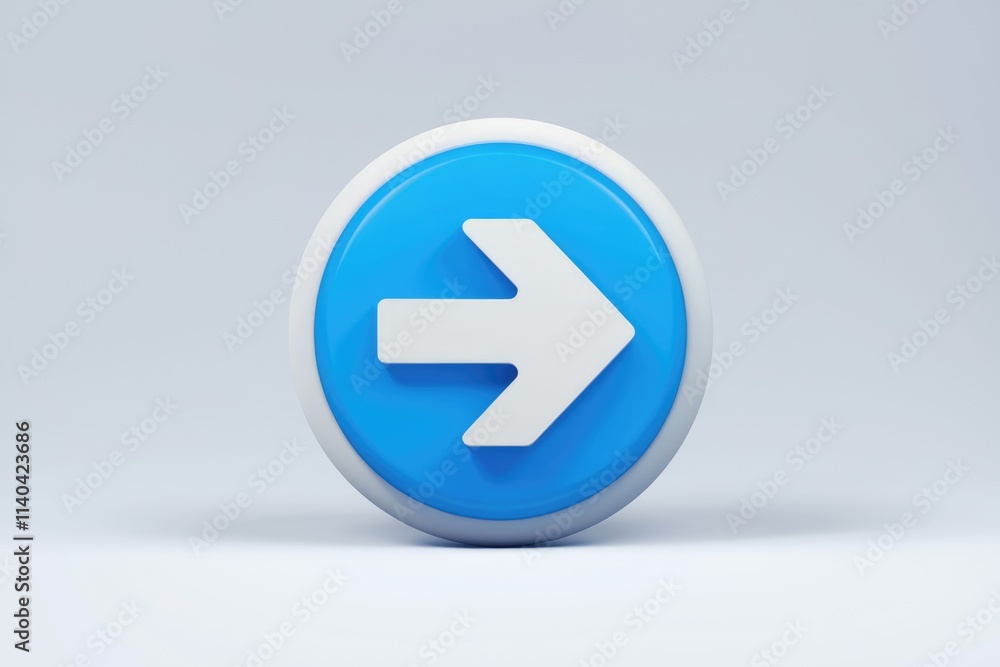 Blue circle button with white right arrow symbolizing navigation. Blue circle button with white right arrow symbolizing navigation.