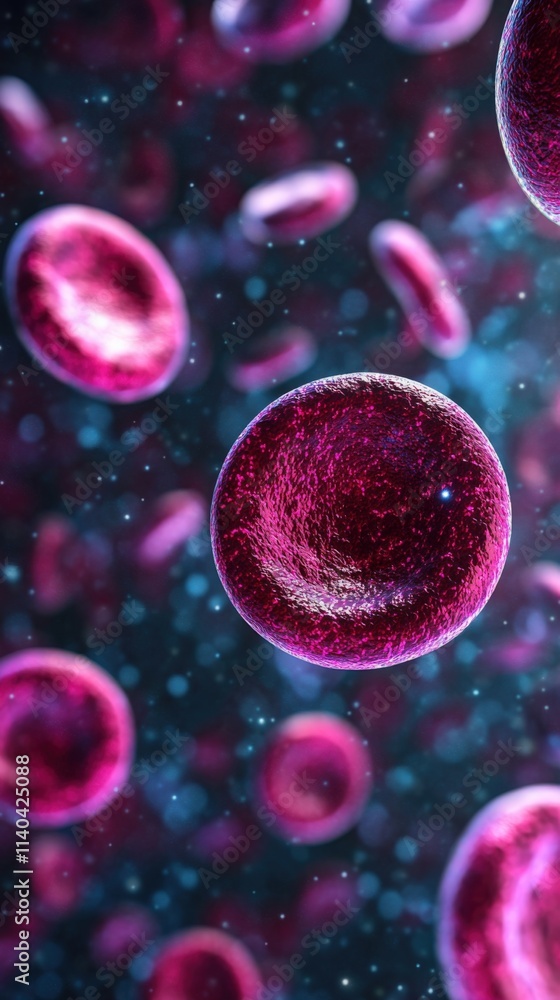 Naklejka premium Vibrant Cells in a Cosmic Background