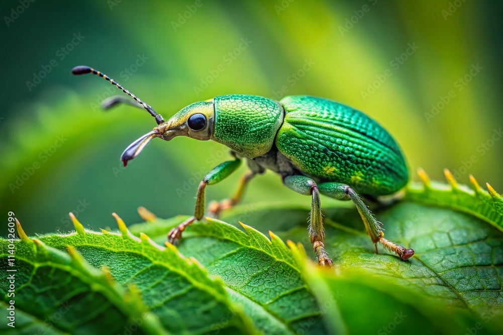 Green Leaf Weevil Long Exposure Photography: Macro Insect Nature Image Green Leaf Weevil Long Exposure Photography: Macro Insect Nature Image