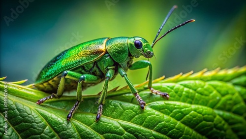 Wallpaper Mural Green Insect on Leaf, Closeup Macro Photography, Nature Photography, Green Bug, Leaf Insect,  Detailed Insect Image,  High-Resolution Bug Photo,  Nature Background,  Green Leaf,  Bug Macro Torontodigital.ca