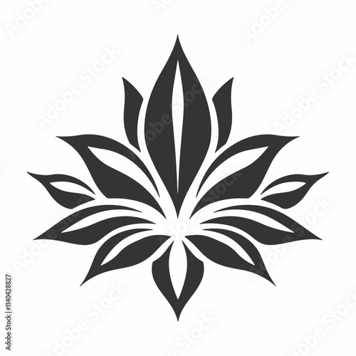 Agave cactus plant silhouette vector icon illustration