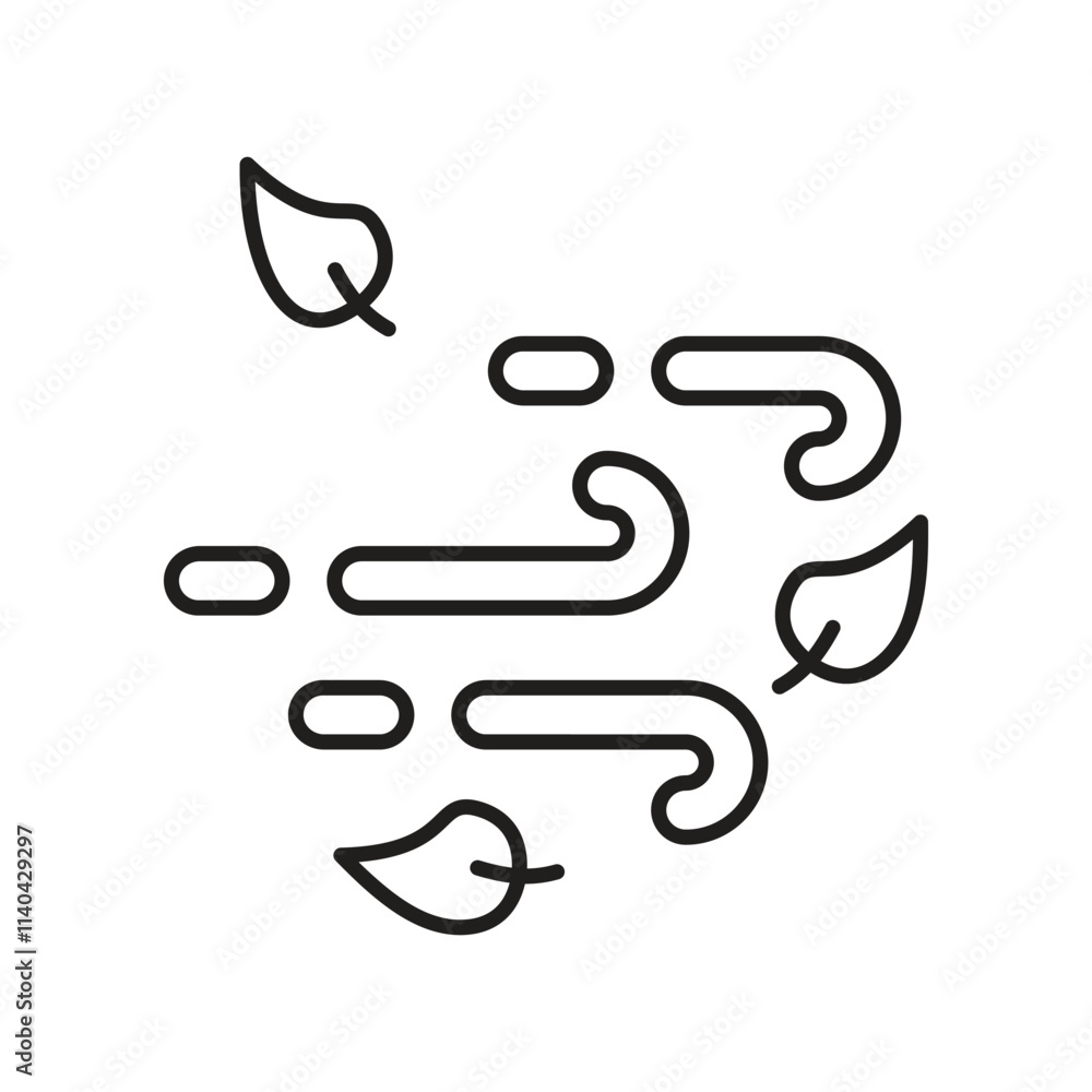 Wind line icon with white background vector stock illustration Wind line icon with white background vector stock illustration