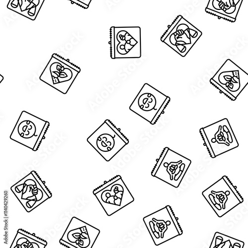 international day holidays vector seamless pattern thin line illustration