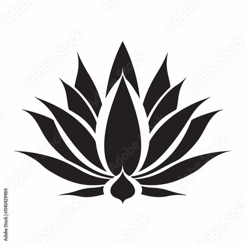 Agave cactus plant silhouette vector icon illustration
