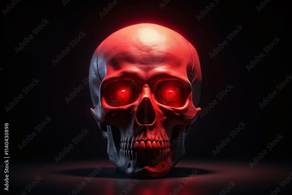 Halloween Red Eye Skull Night Looping Animated Background - Minimalist Scary Animation Halloween Red Eye Skull Night Looping Animated Background - Minimalist Scary Animation