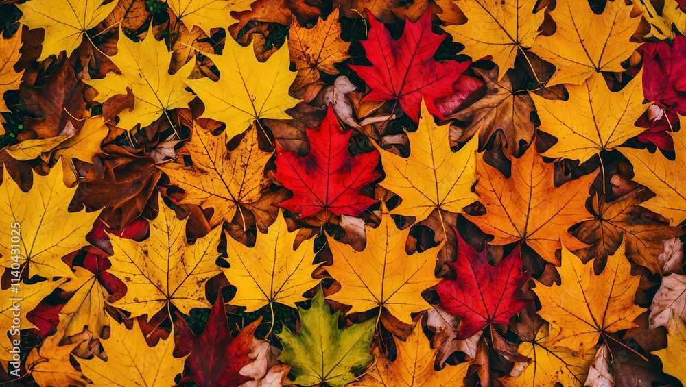 Colorful Autumn Leaves on the Ground Colorful Autumn Leaves on the Ground