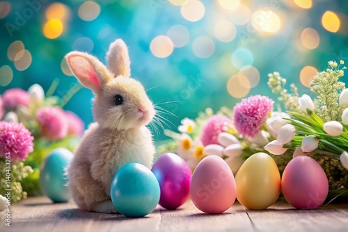 Wallpaper Mural Happy Easter Macro Photography: Spring Flowers, Eggs, and Bunnies - Close-Up Details Torontodigital.ca