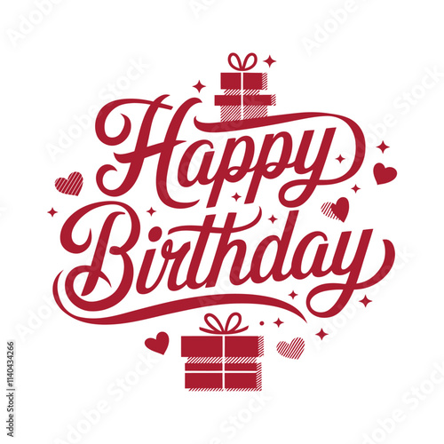 Happy Birthday Typography Lettering Design.