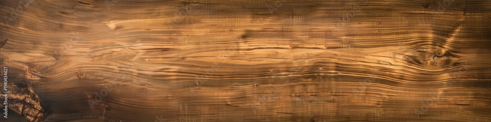 Fototapeta premium Vista de arriba de una mesa de madera antigua, con vetas y texturas de madera visibles.