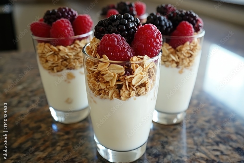 Yogurt Parfaits with Fresh Berries and Granola Yogurt Parfaits with Fresh Berries and Granola