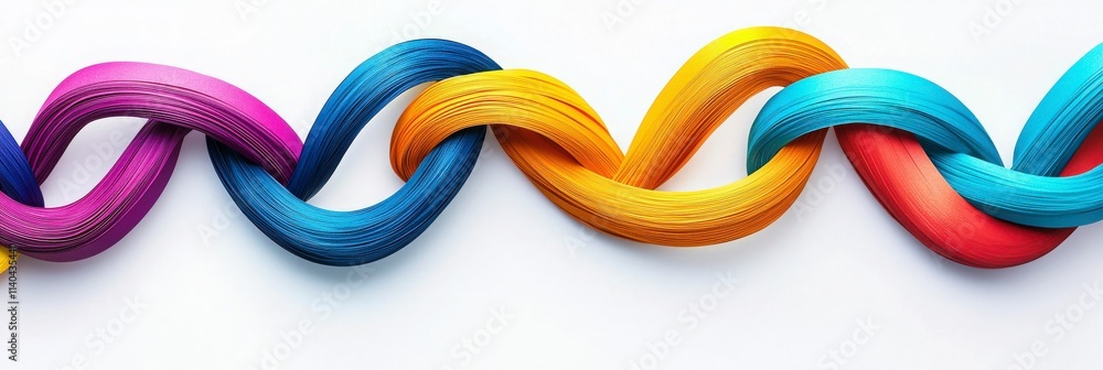 Fototapeta premium Intertwined Colorful Paper Streamers