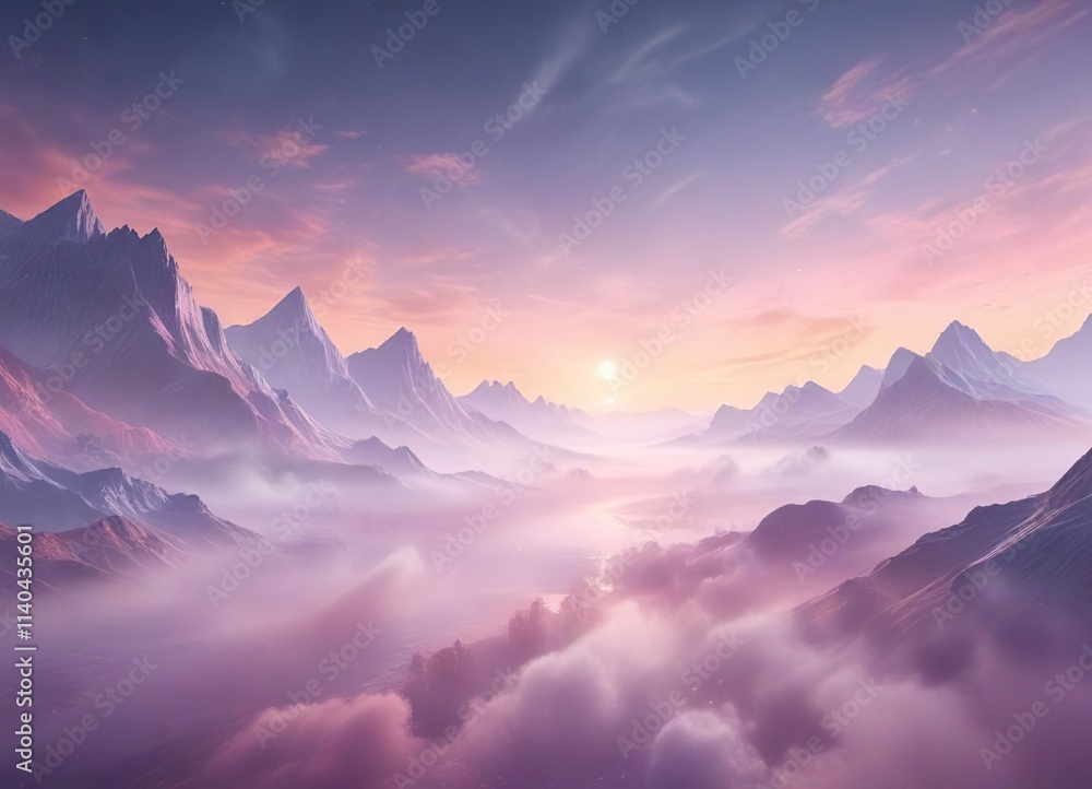 Ethereal misty background with soft pastel hues, serene landscape, mystical atmosphere, calming scenery Ethereal misty background with soft pastel hues, serene landscape, mystical atmosphere, calming scenery