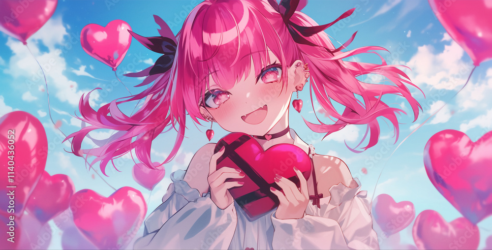 cute kawaii anime cartoon valentine background month of love cute kawaii anime cartoon valentine background month of love