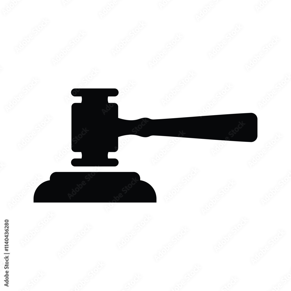 Judge gavel black and white flat vector icon and symbol design Judge gavel black and white flat vector icon and symbol design