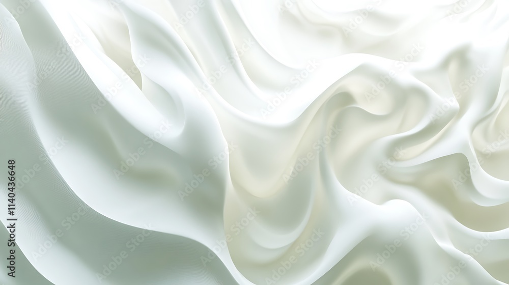 Obraz premium Creamy White Silk Drape: A Luxurious 3D Render. AI Generated