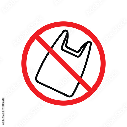 No plastic bag icon with editable stroke
