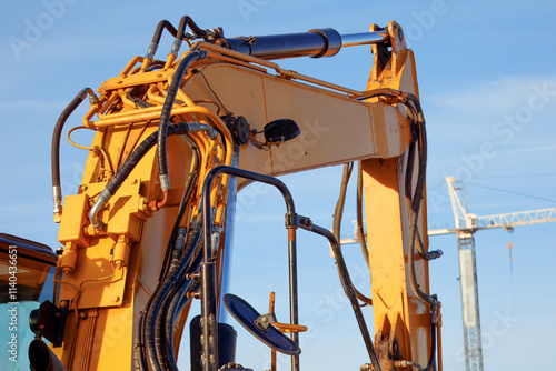 Wallpaper Mural Hydraulic Excavator Arm Detail with Hoses and Metal Components Torontodigital.ca
