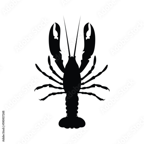 Lobster black and white flat vector icon design