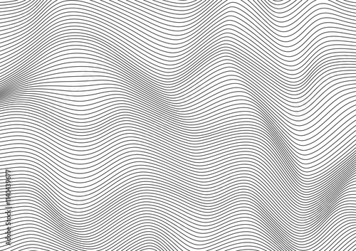 Abstract background in black and white with wavy lines pattern