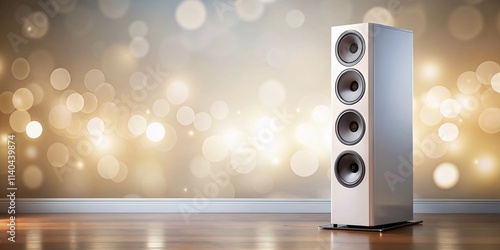 High Fidelity Tower Speakers, White Audio System, Stereo Sound, Music Equipment, Home Theater, HiFi Setup, Modern Design, Elegant Speakers, White Speakers, Audiophile,  Premium Sound, 