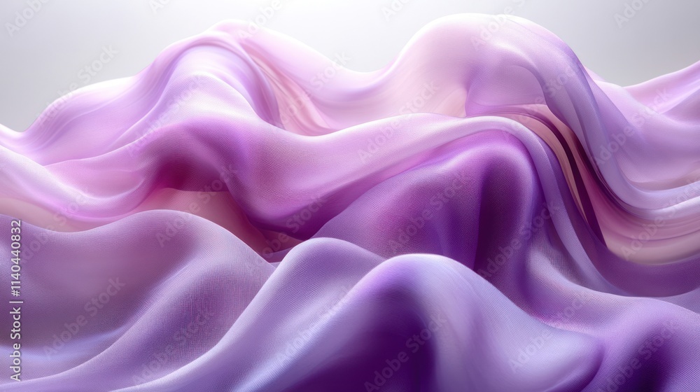 Obraz premium Abstract flowing purple fabric waves.