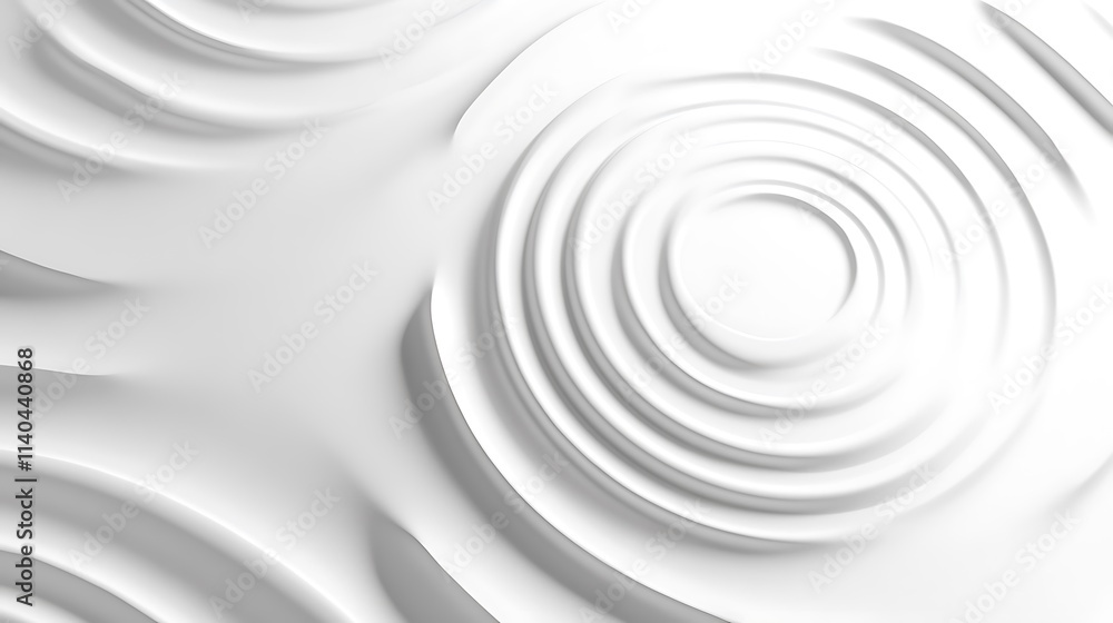 Abstract White Concentric Circles: 3D Rendered Design. AI Generated Abstract White Concentric Circles: 3D Rendered Design. AI Generated