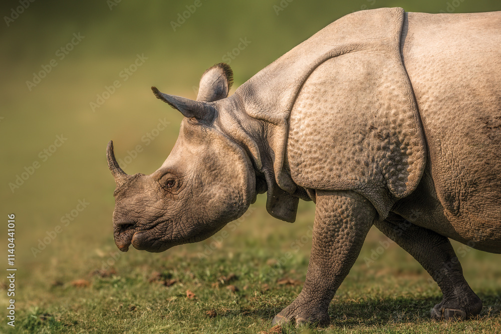 Obraz premium rhino in the grass from Manas National Park