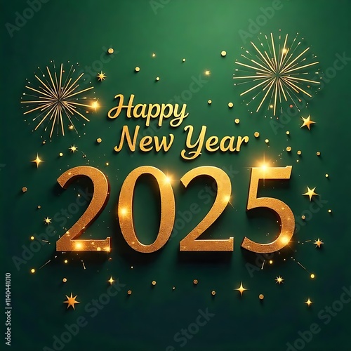 Realistic Happy New Year 2025 Wallpaper
