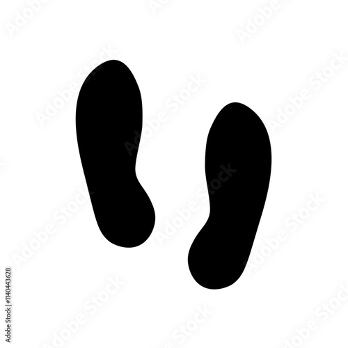 Foot imprint icon. Shoe imprint