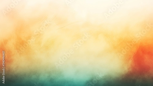 Abstract colorful smoky background with orange, yellow, and teal hues.